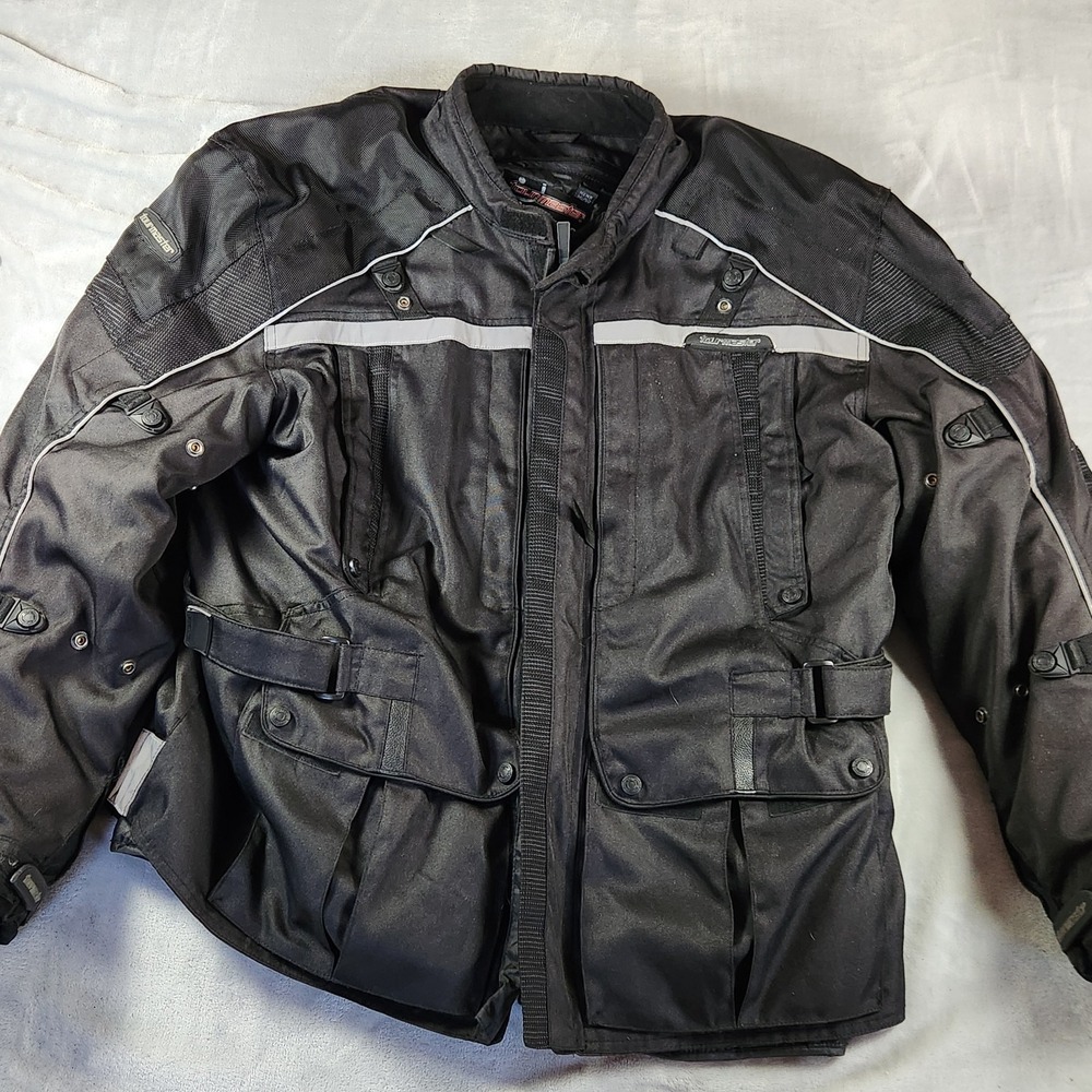 Tourmaster Jacket Mens 3XL Black Transition 3.0 Motorcycle Padded Full Zip Lined